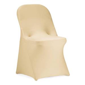 lot 4256 image: Peomeise Stretch Spandex Folding Chair Cover for Wedding Party Dining Banquet Event (Champagne,6pcs)