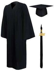lot 4263 image: GraduationMall Matte Graduation Gown Cap Tassel Set 2026 for High School and Bachelor Black 45(50-52)