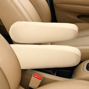 lot 4280 image: UHANBUT 2PCS Car Front Seat Armrest Covers, Soft Elastic Fabric Car Armrest Protectors Replacement, Universal Comfortable Vehicle Interior Arm Rest Accessories for Cars, SUVs, Trucks (Beige)
