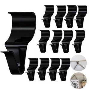 lot 4282 image: YUNFOOK 14 Pcs Vinyl Siding Hooks, Stainless Steel No-Hole Hangers for Hanging Wreaths & Outdoor Decor, Low Profile Siding Clips, Easy Installation, No Tools Needed (14, Black)