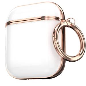 lot 4284 image: Maxjoy for AirPods Case, Cute AirPod Case Protective Hard AirPod 2 Cover for Women Men with Keychain for AirPods 2nd 1st Generation Charging Cover 2&1, White