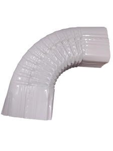 lot 5776 image: White PVC Gutter Elbow Downspout Fitting needs to be bent back into shape