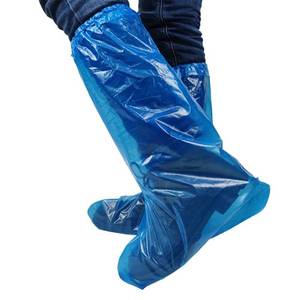 lot 5784 image: Fancystyle Pack of 80 Disposable Thicker Boot and Shoe Covers 19 inch Tall Extra Large Resistant WaterSkid Resistant Blue (80)