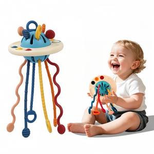 lot 5799 image: Fyxttalor Montessori Baby Toys for 12M, UFO Sensory Play Set for Toddlers, Pull String Pull String Toy in Stollers Developmental Toys for Fine Motor Skills Gift for Boys& Girls