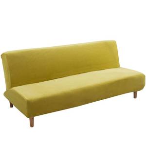 lot 5803 image: MIFXIN Velvet Futon Sofa Cover Armless Folding Sofa Slipcover Stretch Elastic Washable Couch Sofa Furniture Protector for Futon Foldable Sofa Bed Without Armrests (Mustard Yellow)