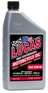 lot 5815 image: Lucas Oil 10700 High Performance SAE 20W-50 Motorcycle Oil - 1 Quart (Pack of 6)