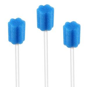 lot 6252 image: Wellglers Disposable Oral Swabs,Sterile Sponge Mouth Swabs,Individually Wrapped (50pcs,Blue)