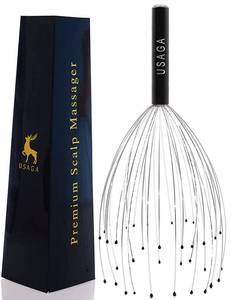 lot 6285 image: USAGA 36 Fingers Head Massager Scalp Massager Head Scratcher, Stocking Stuffers Gift for Scalp Body Relaxing (Black) this is what are the ends overbent needs corrected