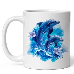lot 6287 image: Dolphin Ceramic Coffee Mug 11oz Porpoise Flipper Marine - Tea Coffee Mug with Comfortable Grip - Unique Animal Gift Cup for Office or Home - Vibrant Long-Lasting Print ID44991
