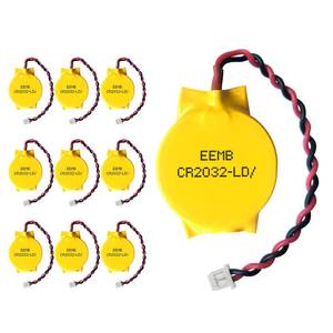 lot 6309 image: EEMB 10-Pack CMOS Battery CR2032 3V Lithium Battery with 2 Pin 2 Wire Cable and MOLEX Connector CMOS Replacement for Alienware M11 Dell E6520 Thinkpad T40 Motherboards