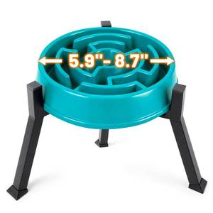 lot 6313 image: LOOBANI Raised Dog Bowl Stand Fits for Bowls Width 5.9-8.7 (Without Bowls), Adjustable Width Elevated Dog Bowl Stand Water Food Feeder for Medium Adult, Seniors, Older, Arthritis Dogs Black Medium