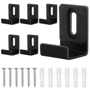 lot 6343 image: Telooco 6 Pcs Mirror Clips for Wall Mounting Stainless Steel Mirror Hanging Hardware with Screws for Wall-Mounted Frameless Mirrors Billboard Display and Tile Display (Black)