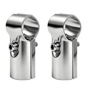 lot 6364 image: HKATOPS 2 Sets T Pipe Connector Clamps, 1 Inch (25mm) OD Stainless Steel Tee Fitting for Pipe Fence & End Rails