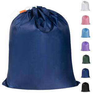 lot 6383 image: Polecasa Small Heavy Duty Laundry Bag with 130gsm Tear Resistant Fabric and Handles, Easy to Carry Durable Dirty Clothes Drawstring Bag, Perfect for College Dorm, Travel, 21x24,Navy