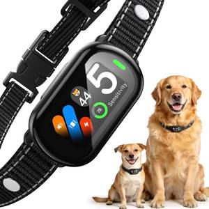 lot 6384 image: ZELLAR Smart Bark Collar for Large Medium Small Dogs, Anti Barking Device with Beep & Vibration & 5 Training Modes, Adjustable Sensitivity, IP67 Waterproof, Barking Collar for Indoor Outdoor Use