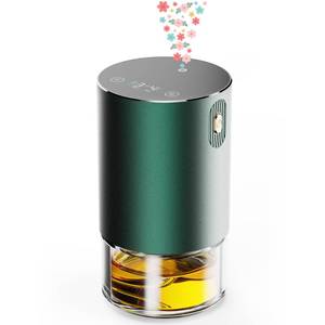 lot 6385 image: Waterless Oil Diffuser for Home, Car, Office - Rechargeable Scent & Essential Oil Diffuser, 4 Mist Modes and 1246 Hour Timer, Portable Cordless Aromatherapy, Spill-Proof Metal Design - Green