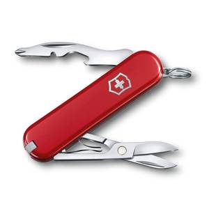 lot 6392 image: Victorinox Jetsetter Swiss Army Knife, Compact 7 Function Swiss Made Tool with Scissors, Magnetic Phillips Screwdriver and Key Ring �� Red
