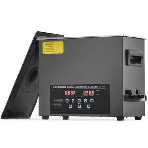 lot 9780 image: CREWORKS 6L Digital Ultrasonic Cleaning Machine with Degas and Gentle Mode, 180W Ultrasonic Cleaner Machine with Heater and Timer, 1.6 gal Ultrasound Cleaner for Retainer Jewelry Lab Tool Auto Part
