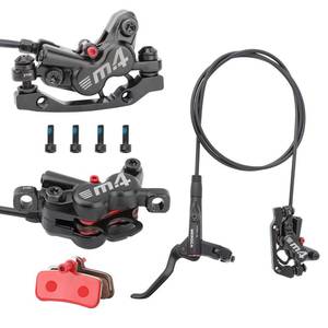 lot 10054 image: MEROCA M4 4-Piston Mountain Bike Hydraulic Disc Brakes Hydraulic Bike Brakes Front Tube 800mm Rear Tube1400mm with PM Adapter for 160mm Rotor (1 Left Rear)