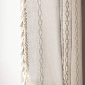 lot 10078 image: Deeprove White Boho Curtains 90 inches Length for Living Room Bedroom Nursery, Vintage Bohemian 90 inches Long Embroidery Farmhouse Light Filter Country Tassel Window Treatments, W52 x L90, 1 Panel