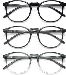 lot 10093 image: IBOANN Chic & Comfy Blue Light Glasses for Women - 3-Pack Round Frames, Screen-Ready Style with UV Protection Coating