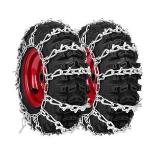 lot 10112 image: Multisland 1 Pair 2 Link Snowblower Tire Chain Snow Thrower Tire Traction Chain Fits for Tire Size 13x4.1-6 13x4.1x6 13x4.10-6