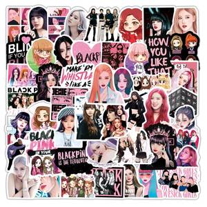 lot 10118 image: 50pcs Blackpink Stickres for Kids Teens Singer Stickers for Water Bottles Laptop Luggage Waterproof Vinyl Decals Reward Stickers (Rainbow)
