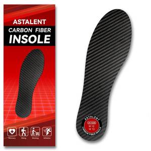 lot 10140 image: Carbon Fiber Insole 1 Pc, Rigid Thin Foot Plate Shoe Insert for Men Women, Support Turf Toe, Foot Fractures, Mortons Toe, Morton Extension, Hallux Rigidus and Limitus - Alternative to Post Op Shoe