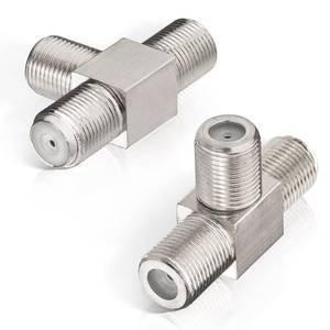 lot 10146 image: wlaniot F Type Splitter 3 Way F-Type Female to 2 Female Coaxial Connector Adapter T-Shape for TV Video VCR Antenna TV Cable Satellite Tuner Antenna 2pcs