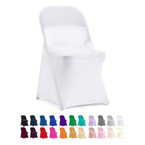 lot 10178 image: Peomeise Stretch Spandex Folding Chair Cover for Wedding Party Dining Banquet Event (White,12pcs)