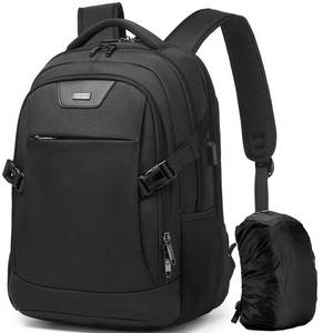 lot 11710 image: DUSLANG Travel Work Laptop Backpack With USB Charging Charger Port Fits 15.6 Inch Notebook Business Anti Theft College Computer Bag Back Pack for Women Men with Rain Cover - Black