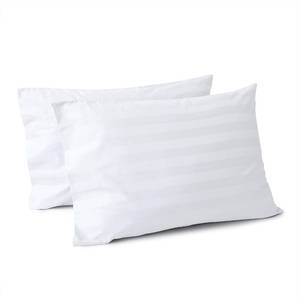 lot 12338 image: 100% Egyptian Cotton Pillow Cases Set of 2, King Size 400 Thread Count Cooling Pillowcases, Soft and Breathable Pillow Covers with Envelope Closure, 20x36 Inches (King, Striped White)