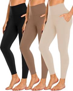lot 12342 image: NEW YOUNG 3 Pack Leggings with Pockets for Women,High Waisted Tummy Control Workout Yoga Pants