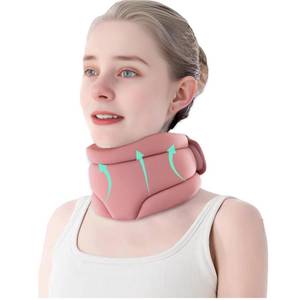 lot 12349 image: leeveel Neck Brace Cervical Collar, Neck Braces for Neck Pain and Support, Soft Foam Brace for Pain Relief, Adjustable Neck Support Collar for Sleeping, Travelling, Office (Pink)