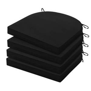 lot 12352 image: HARBOREST Outdoor Chair Cushions Set of 4, Water Resistant Patio Chair Cushions with Ties, Outdoor Seat Cushions for Patio Furniture, 17x16x2, Black