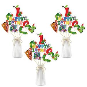 lot 12366 image: Very Hungry Caterpillar Centerpiece Sticks - Childrens Reading Story 1st Birthday Table Toppers - One Year Old Birthday Baby Shower Party Decorations - Set of 15