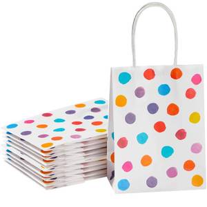 lot 12380 image: SUNCOLOR 25 Pieces 6 Mini Goodie Bags Small Gift Bags with Handle for Party Favor Bags (Polka Dot)