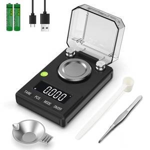 lot 12383 image: Digital Milligram Scale 100gx0.005g �� Precision Scale for Jewelry, Coins, Gemstones, Powders & Medicine (Tare & Counting Function, Wide LCD Display, 0.1gn High Precision) Mg Scale, Black Color (Only Scale)