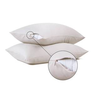 lot 12401 image: 100% Cotton Classic Pillow Protectors with Invisible Zipper, 600 Thread Count Sateen Weave Soft and Breathable Pillow Cases, Protect Pillows from Dirt, Dust and Debris (King, 20x36, Set of 2)