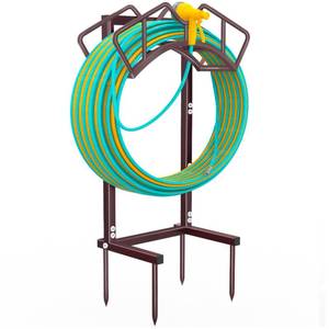 lot 13080 image: Qatsrin Super Stable Garden Hose Holder, Detachable Water Hose Holders Hose Storage Hold 160-Feet Hose, Water Hose Holder for Outside, Yard, Lawn, Farm (Bronze)