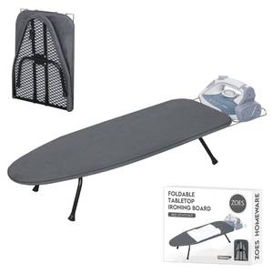 lot 13082 image: ZOES HOMEWARE Metal Mesh Panel Tabletop Ironing Board  Foldable Iron Board  Heavy Duty Small Iron Board with Heat Resistant Cover and 100% Cotton 8mm Thicken Pad  31.5x11.8x6.2