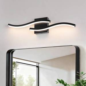 lot 13083 image: Sovinzert Black Curved Bathroom Vanity Light Fixture Over Mirror, 23.62 inch Modern LED Wall Lamp 5CCT Dimmable Bathroom Light Fixture Modern Vanity Lighting Wall Sconces