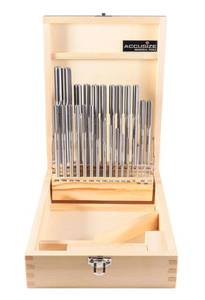 lot 14210 image: Accusize Industrial Tools 29 Pc 116 to 12 by 164 H.S.S. Chucking Reamer Set, Straight Flute, Right Hand Cut, 5500-SF00