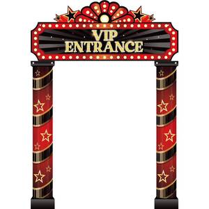lot 14217 image: Peryiter 3 Pcs Movie Night Porch Sign Banner Movie Theme Party Decorations VIP Door Entrance Banner Theater Welcome Now Showing Lights Hanging Porch Sign Film Backdrop Red Carpet Party Decoration