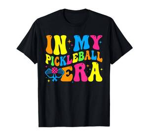 lot 14225 image: Retro Groovy Light Blue in My Pickleball Era Funny Pickleball Player T-Shirt Medium
