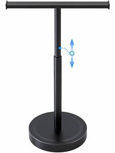 lot 14231 image: Hand Towel Stand, Stainless Steel Hand Towel Holder Rack for Bathroom Countertop, 16.5Inch Adjustable Retractable T-Shape Free Standing Hand Towel Rack for Bathroom Kitchen Countertop, Matte Black