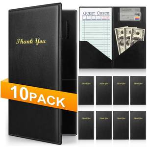 lot 14243 image: 10 Pcs Server Books, Check Presenters for Restaurants, PVC Server Books for Waitress Guest Check Holder