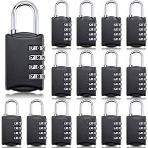 lot 14263 image: Sadnyy 15 Pcs 4 Digit Combination Locks Combination Padlock Luggage Number Locks Outdoor Waterproof Resettable Padlock for Door Traveling School Gym Locker Suitcases Employee Hasp Storage