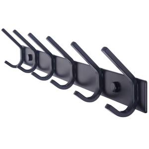 lot 14270 image: WEBI Coat Rack Wall Mounted,17-18 Inch Hooks for Hanging Coats,Heavy Duty Metal Hook Rail with 6 Double Dual Hooks Hanger Wall Mount for Purse Clothes Jacket Backpack Entryway,Black