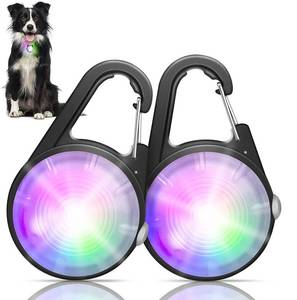 lot 14283 image: Dog Collar Light, 4 Modes Dog Lights for Night Walking, Rechargeable LED Pet Collar Light for Nighttime Clip on, IP68 Waterproof Pet Walking Accessories-2 Pack(Black)